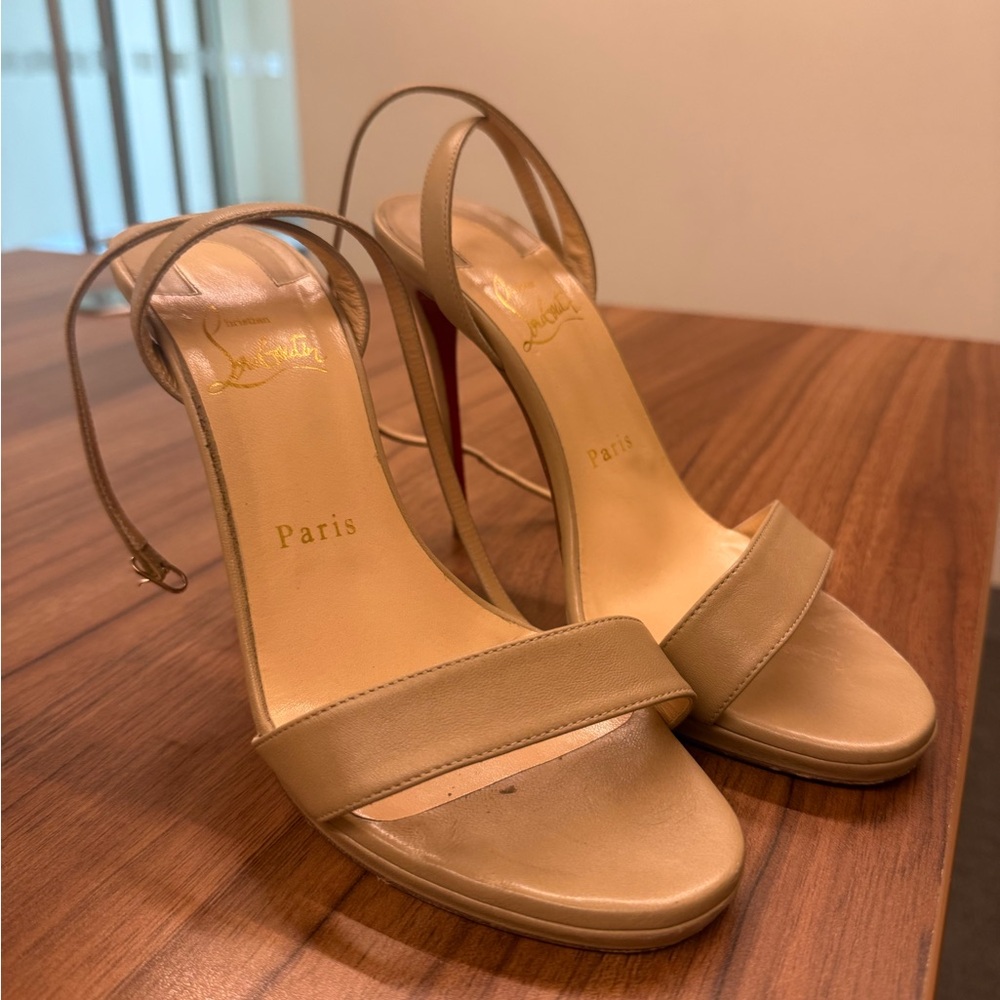Christian Louboutin Tan Leather Sandals